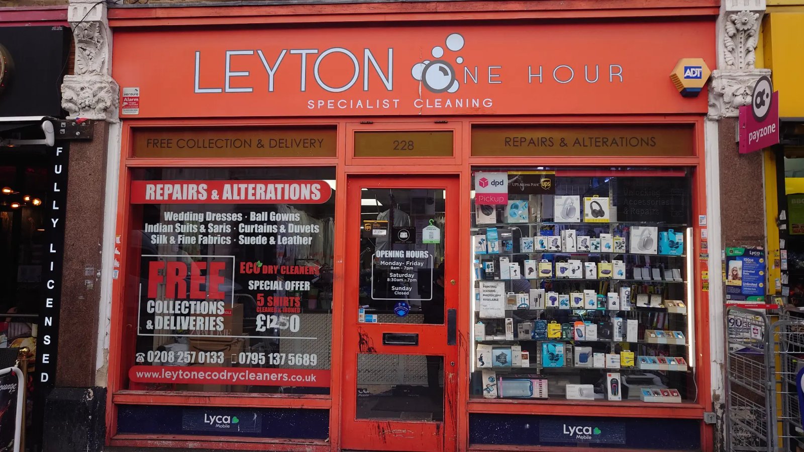 Leyton Eco Drycleaners shop front on High Road, Leyton